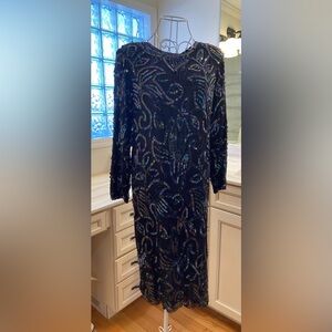 Stunning Black and Blue Sequin Dress